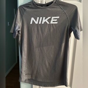 Nike Pro Grey Dri-Fit Short Sleeve Shirt.